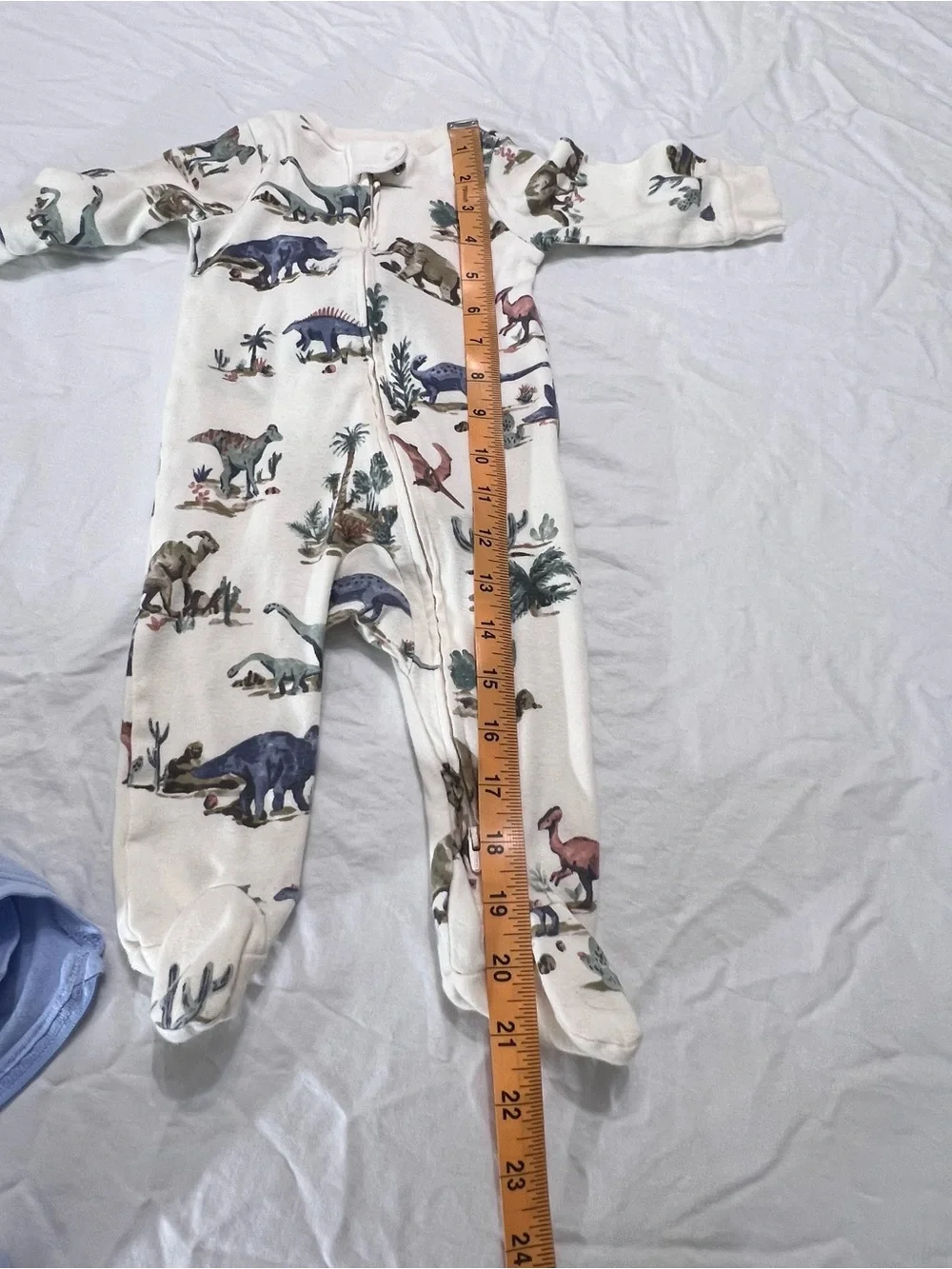 2 pc lot One-piece Footies Nike Baby Blue &  Carter’s Little Planet Dinosaurs 6M